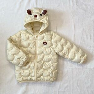 Patpat Baby Winter Jacket Coats Cream Puffer Padded  Bear Ears Hoods Jacket Coat